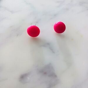 Bright Pink Dot earrings.